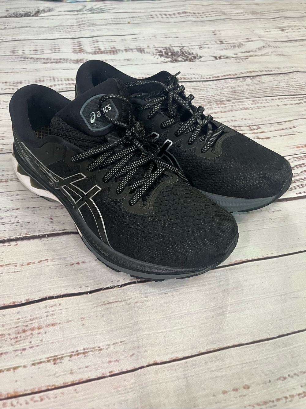 Asics Gel Kayano 27 Black Comfort Athletic Running Shoes Mens Sz9 Custom Insoles